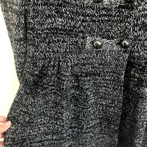 Style & Co Double Breasted Gray Black‎ Mottled Long Mock Neck Cardigan Size XS - Picture 7 of 9